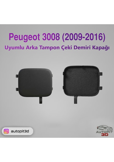 Peugeot 3008 2009 2016 Uyumlu Arka Tampon Çeki Demiri Kapağı