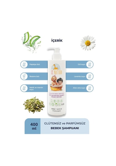 Le Natura Prebiyotikli Durulanmayan Bebek Miseler Su 2 X400 Ml