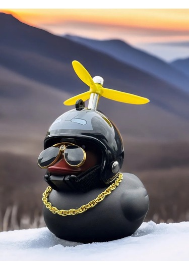 Stikerok Aracın İçinde Kasklı Ve Gözlükleri Olan Ördek 151338524