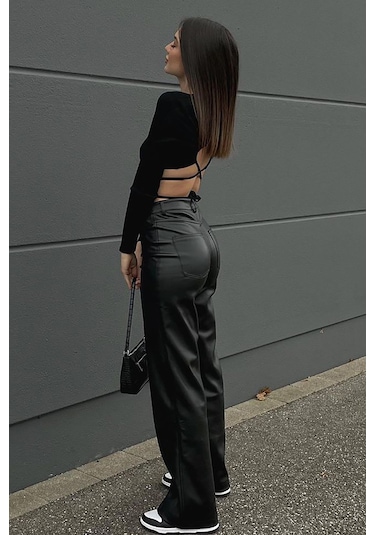 Madmext Mad Girls Siyah Deri Pantolon Mg1316-siyah Siyah
