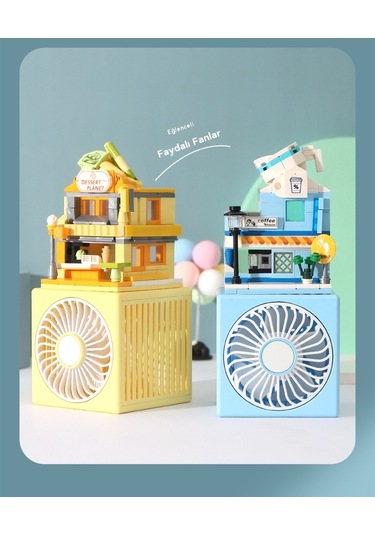 Jian Fan Yapıtaşımasa Üstün Vitesli Küçük Elektrik Fan Sarı