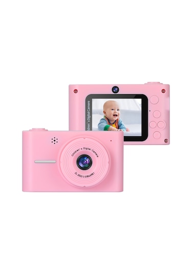 Vkemall Kız Çocukları İçin Pembe 20mp 1080p Dijital Fotoğraf Makinesi - 2.0 İnç Ekran, 8x Zoom, Ön-arka Kameralar, Dahili Pil,  Önerisi