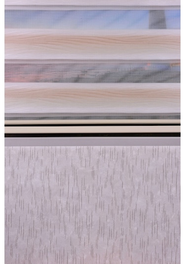 Krem Kendinden Desenli Etek Dilimsiz Ds 10738-v4 Zebra Stor Güneşlik Perde