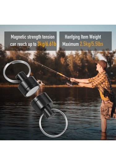 Youtek Kırmızı Aluminyum Alüminyum Pvc Manyetik Kanca, Balıkçılık Gereçlerini Güvenli Tutar, 3kg Dayanıklılık, 35cm Uzunluk