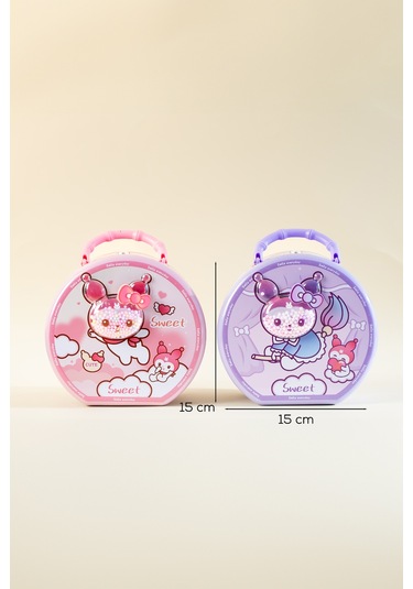 Porsima 040-1 Metal Şifreli Kilitli Yuvarlak Kumbara Lila 15x15cm