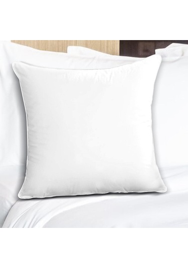 Suntek Yastık Ek Parçası Rahat Kare Pamuklu Atkı 55cmx55cm-1100g-beyaz-kenar Beyaz Kenar