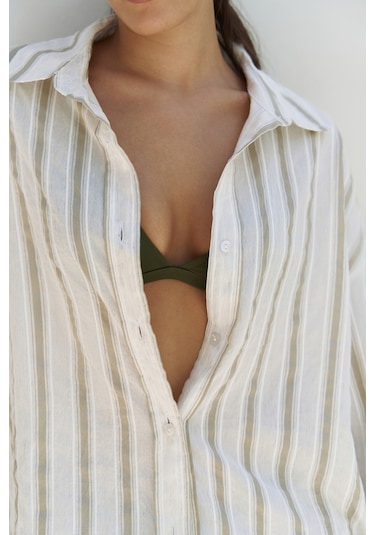 Priskiana Bağcıklı Haki Pantolon Gömlek Takım Haki