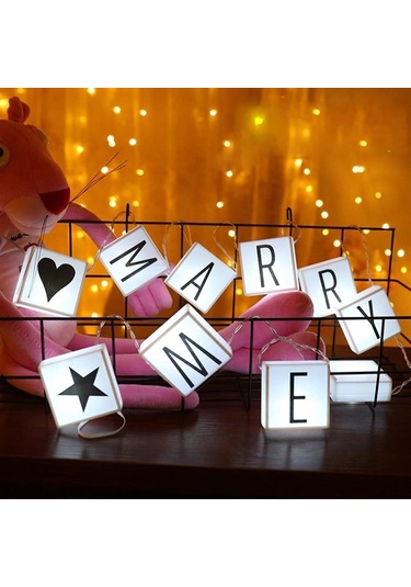 10&amp Apos Lu Lightbox Işıklı Harf Mesaj Panosu Dekoratif Harf Işık Zinciri 5365