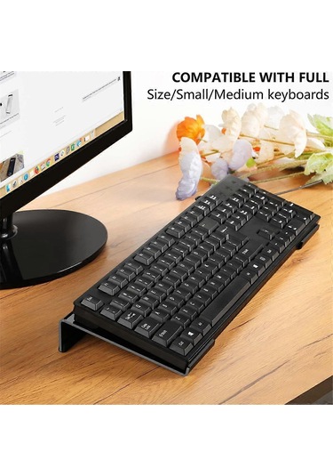 Masa İçin Akrilik Klavye Standı, Klavye Yükseltici, Masa İçin Klavye Tutucu, De