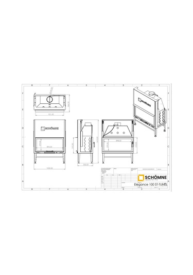 Schömne Asansörlü Tünel Çelik Şömine Haznesi  80 cm