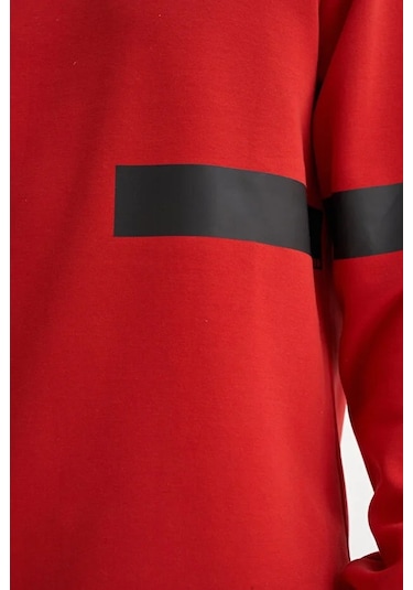 Cazador Dynamic Regular Fit Pamuk Karışımlı Scuba Sweatshirt Kırmızı