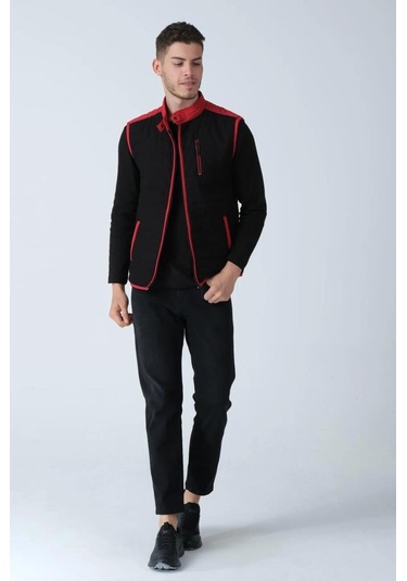 Alexandergardı Renk Detaylı Yelek E25-605yelek Kırmızı