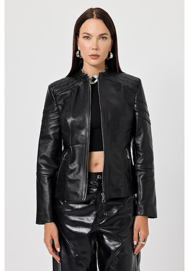 Raffaella Siyah Deri Mont Siyah