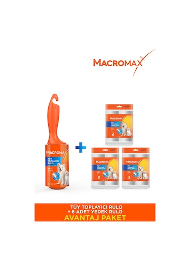 Macromax Tüy Toplayıcı 1 Sap + 6 Yedek Başlık 56 Yaprak