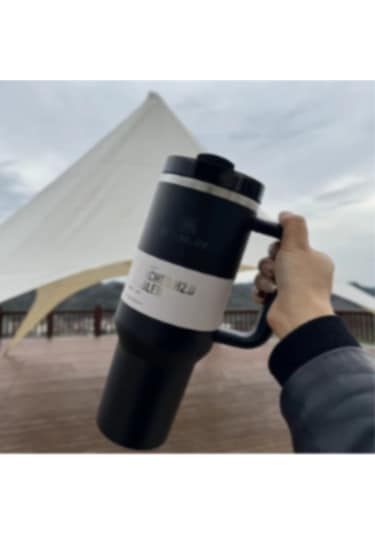 Lemestar 1.18l Siyah 40oz Çelik Oto Termos Bardak Spor Kullanıma Uygun Büyük Kapasite Isı Saklama Siyah