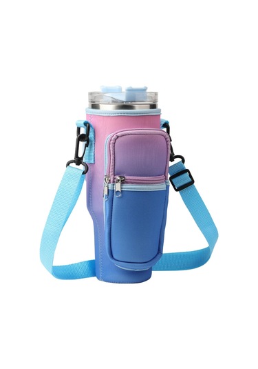 Mavi Telefon Cepli Su Şişesi Taşıma Çantası - Açık Havada Seyahat Ve Spor İçin Ayarlanabilir Omuz Askısı