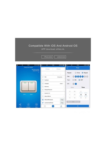 Padalink Siyah 3 Lü Akıllı Wi-fi Anahtarı: Ses Kontrol, Zamanlama, Uzak Kumanda Ve Aile Paylaşımı Wifi Mode
