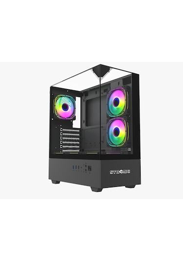 Strong Diamond Siyah 6X120MM Argb Atx Gaming Bilgisayar Kasası Powersız