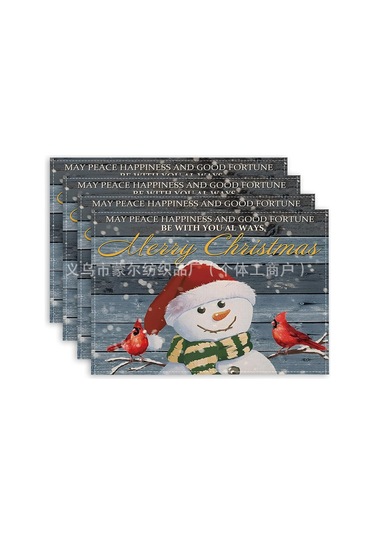 4/6/8 Adet Noel Kardan Adamı Amerikan Servisleri Keten Kaymaz Masa Örtüleri Dikdörtgen Elde Yıkanabilir Yemek Masası Mutfak Ev Dekoru İçin 4,4 Adet-32x42 Cm Diğer