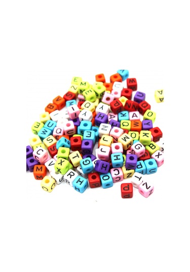 Harf Boncuk Akrilik Küp 10 Mm 250 Gr Karışık Renkli