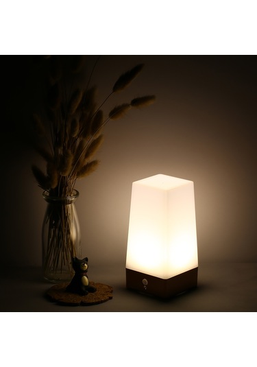 Symbee Pır Hareket Sensörlü Led Gece Lambası, 4m Algılama Mesafesi, Sarı Işık, Pil Beslemeli Aaa Pil Yok , Mutfak/yatak Odası/banyo Aydınlatması Beyaz