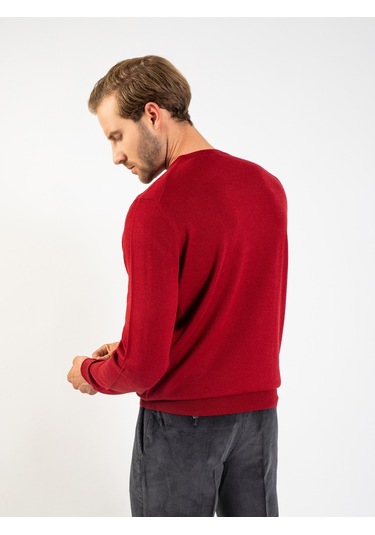 Karaca Erkek Regular Fıt Triko Kazak-bordo 113301004-61 Bordo