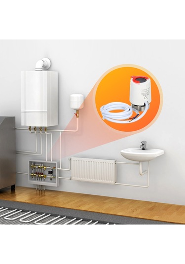 Dofolink Katı Kapalı Tip 230v Isı Aktuatörü - Yeraltı Isıtma Su Akışı Kontrolü, M30 1.5 Uyumlu Beyaz By-6501