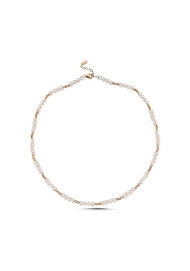 3,5 Mm Dorika Toplu Çıtır Doğal İnci Kolye Rose