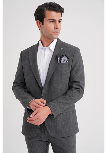 C 724 Ceket Comfort Füme Füme