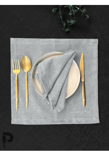 Açık Gri Kumaş Peçete Daily Serisi Kadife Görünümlü Açık Gri