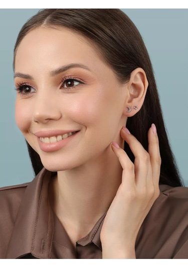 Veronika Gümüş Pırlanta Yıldız Küpe Pimler 43976035 Diğer