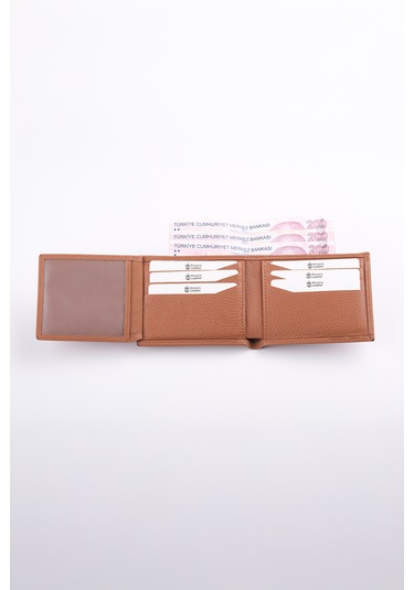 Ancora Leather Hakiki Deri Erkek Cüzdan-26500 Taba