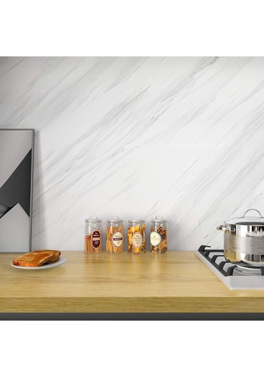 Kenpazar Açık Mermer Desenli Yapışkanlı Kaplama Kağıdı Büyük Boy 5 Metre