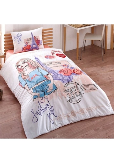 Taç Kristal Tek Kişilik Uyku Seti Fashion Beyaz