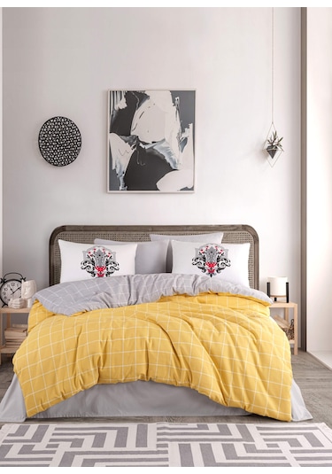 Newhome Trendy Colors Sarı Çift Kişilik Nevresi Takımı Karışık