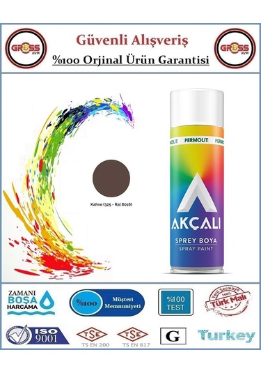 Akçalı Sprey Boya - 400ml Tam Dolum - Kahverengi