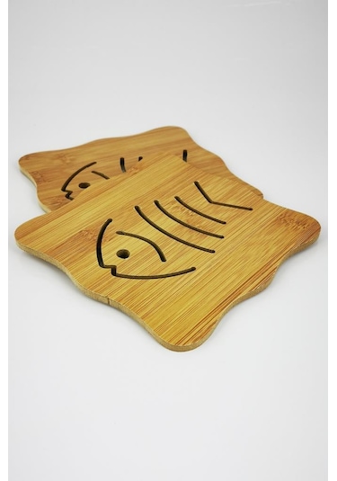 2'Li Ahşap Balık Figürlü Çaydanlık Nihalesi