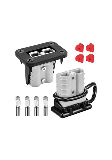 Xurunkeji Paket 6-10 Ölçü 12v - 36v Akü Hızlı Bağlantı/çıkartma Montaj Braketi 50a Kablo Demeti Fiş Konnektör Kiti