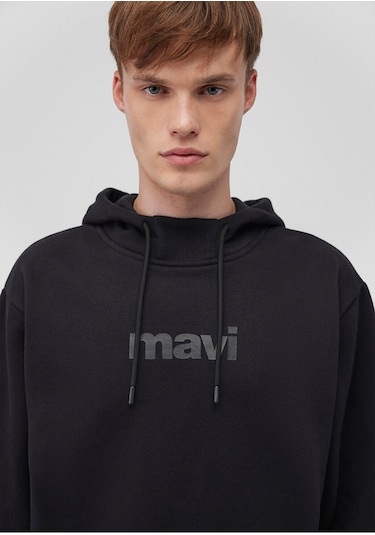 Mavi Baskılı Kapüşonlu Siyah Sweatshirt 0610960-900