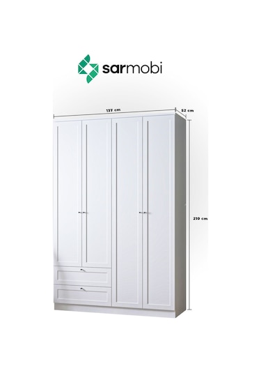 Sarmobi Terra 4 Kapaklı 2 Çekmeceli Dolap 54tra600108krkr Beyaz