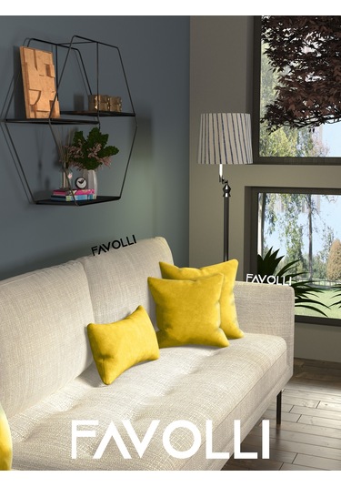 Br Favolli Kadife Dokulu Hint Sarısı Kırlent Kılıfı Dream Serisi Punch Için Uygun Gizli Fermuar Hint Sarısı