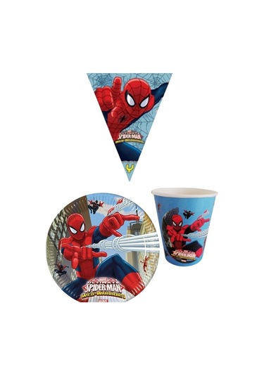 Spıderman 8 Kişilik Erkek Doğum Günü Mini Set Erkek Çocuk Parti