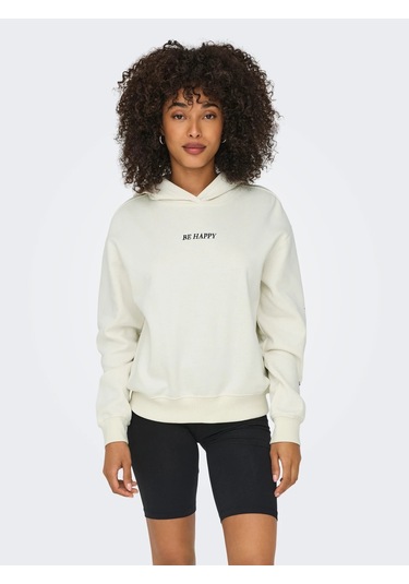 Only Onlcassie Kadın Sweatshirt Ekru