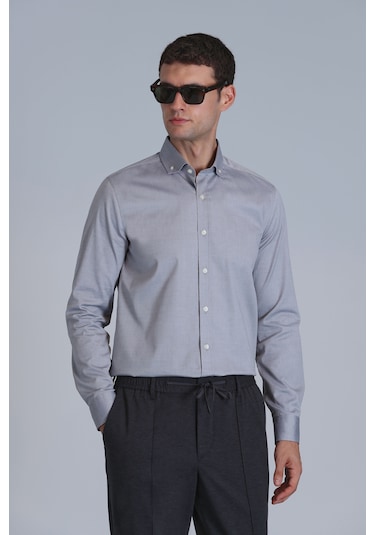 Lufian Danıel Erkek Basic Gömlek Slim Fit Gri Gri 112010640100150 Gri Lufian Danıel Erkek Basic Gömlek Slim Fit Gri Gri 112010640100150 Gri