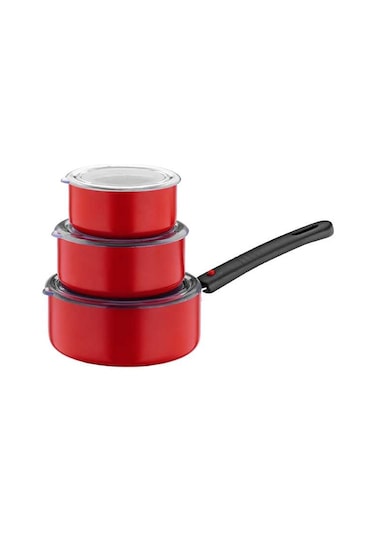 Papilla Redio 7Li 12-14-16 Cm Tava Seti. Kırmızı