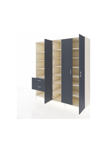 Kronos Dolap 16 Raflı 2 Çekmeceli 3 Kapaklı 220x59x243 Aytaşı-antrasit/antrasit Antrasıt/antrasıt