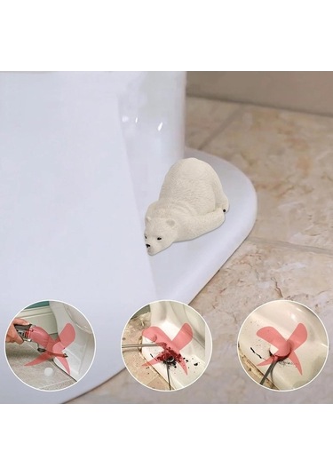 Trendooze Beyaz Dekorasyon Kutup Ayıları Wc Cıvatası Kapağı Beyaz