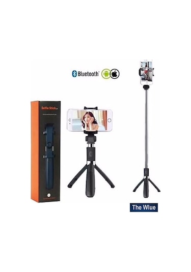 Ultra Thin 3in1 Bluetooth Kumandalı Ayaklı Selfie Çubuğu 70 Cm Ko