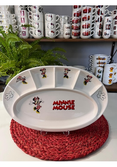 7 Bölmeli Minne Mouse Kahvaltı Tabağı Çok Renkli