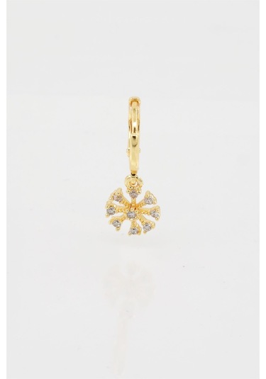 Byzeynaaksesuar Zirkon Taşlı Çiçek Figürlü 1 Adet Küpe Çok Renkli